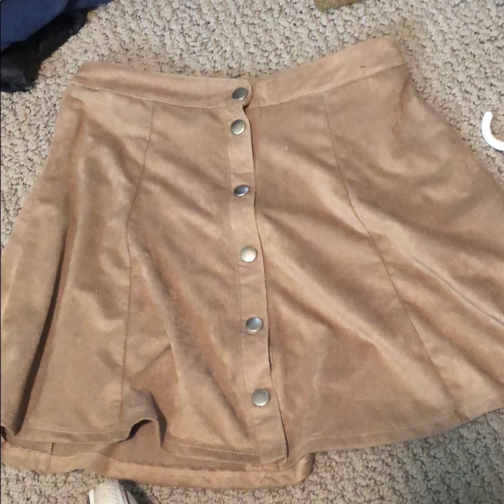 Tan suede circle skirt
